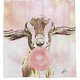 Vliegtuig oorkont blaubels van geit met bubblegum douchegordijn