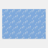 Vliegtuig op blauw gepersonaliseerd inpakpapier vel (Voorkant 3)