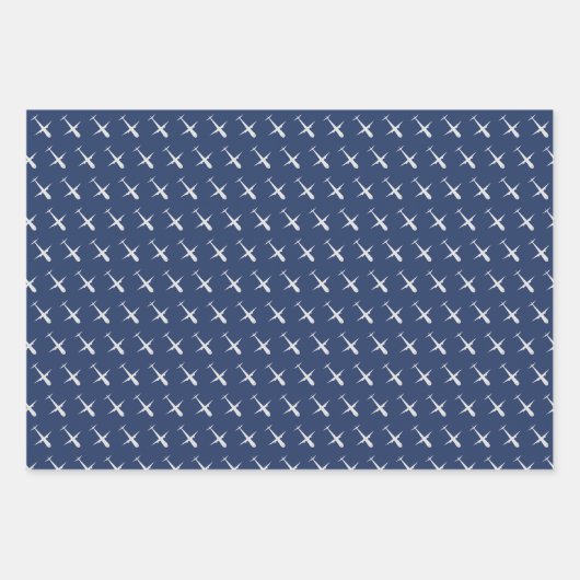 Vliegtuig op donkergrijs blauw inpakpapier vellen (Voorkant)