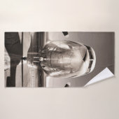  vliegtuig op een baan badhanddoek (Badhanddoek)