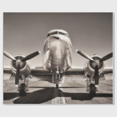 vliegtuig op een baan cadeaupapier (Vlak)