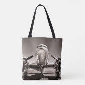 vliegtuig op een baan tote bag (Achterkant)