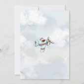  Vliegtuig op en uit Baby shower Kaart (Achterkant)