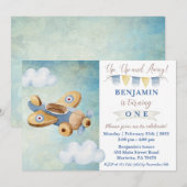 vliegtuig op- en uitnodigen kaart (Voorkant / Achterkant)