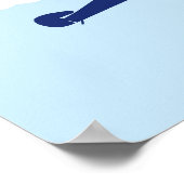 Vliegtuig op gewone pastelblauwe achtergrond. poster (Hoek)