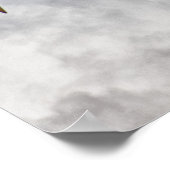 Vliegtuig op laatste nadering met zeer bewolkte lu poster (Hoek)