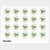  vliegtuig op Pastel Green Stripes Ronde Sticker (Vel)