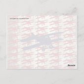  vliegtuig op schoorsteenvliegjes briefkaart (Achterkant)