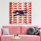 vliegtuig op schoorsteenvliegjes canvas afdruk (Insitu (Woonkamer))