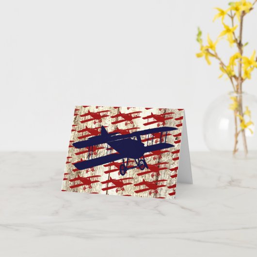  vliegtuig op schoorsteenvliegjes kaart (Gele Bloem)