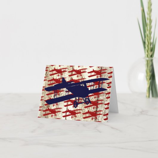  vliegtuig op schoorsteenvliegjes kaart (Voorkant)