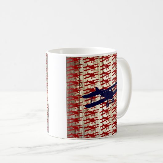  vliegtuig op schoorsteenvliegjes koffiemok (Voorkant rechts)