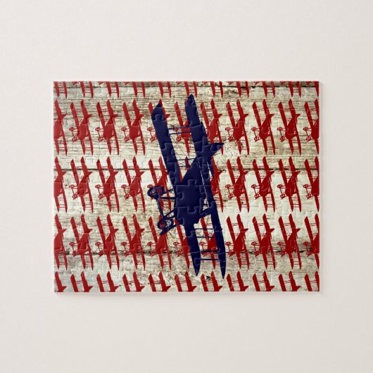  vliegtuig op schoorsteenvliegjes legpuzzel (Horizontaal)