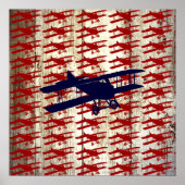  vliegtuig op schoorsteenvliegjes poster (Voorkant)