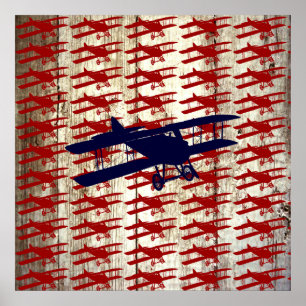  vliegtuig op schoorsteenvliegjes poster