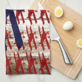  vliegtuig op schoorsteenvliegjes theedoek (Quarter Fold)