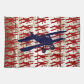  vliegtuig op schoorsteenvliegjes theedoek (Horizontaal)