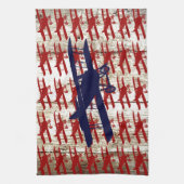  vliegtuig op schoorsteenvliegjes theedoek (Verticaal)