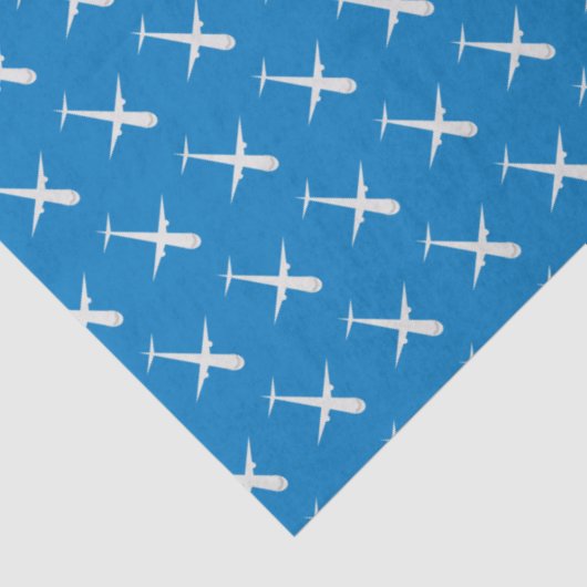 Vliegtuig op Water Blue Tissuepapier (Detail)