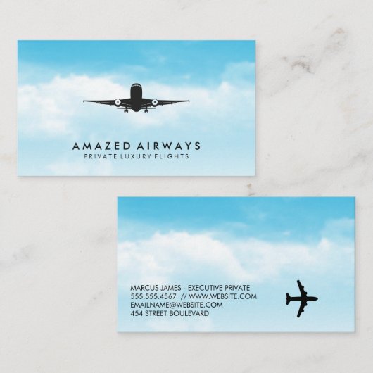 Vliegtuig | Opstijgen Visitekaartje (Voorkant / Achterkant)