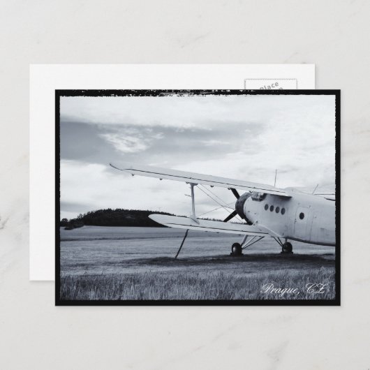 Vliegtuig, oude schoolvliegen, Praag  Tsjechië Briefkaart (Voorkant / Achterkant)