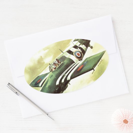 vliegtuig ovale sticker (Envelop)