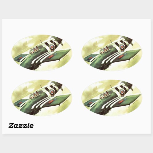 vliegtuig ovale sticker (Vel)