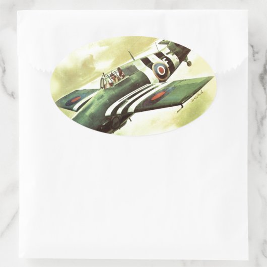 vliegtuig ovale sticker (Tas)