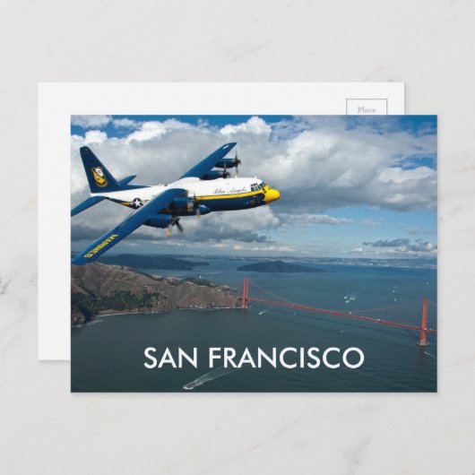Vliegtuig over de Golden Gate Bridge, San Francisc Briefkaart (Voorkant / Achterkant)