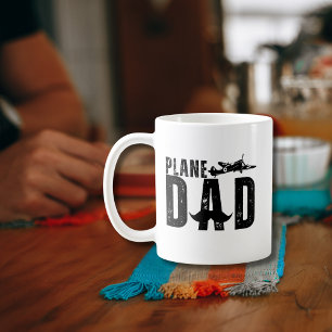 Vliegtuig papa en vintage vliegtuig grappig luchtv koffiemok