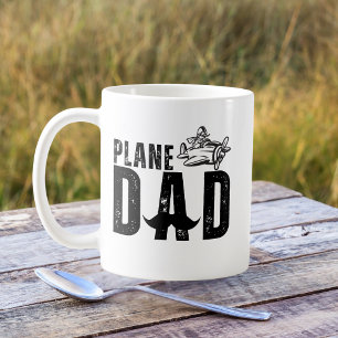 Vliegtuig Papa &  Vliegtuig, Grappige Vaderdag Koffiemok