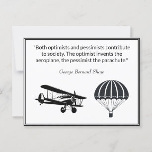 Vliegtuig Parachute Citaten George Bernard Shaw Briefkaart