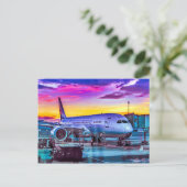 Vliegtuig Parked op de luchthaven van Barajas, Mad Briefkaart (Staand voorkant)