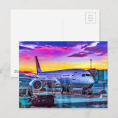 Vliegtuig Parked op de luchthaven van Barajas, Mad Briefkaart (Voorkant / Achterkant)