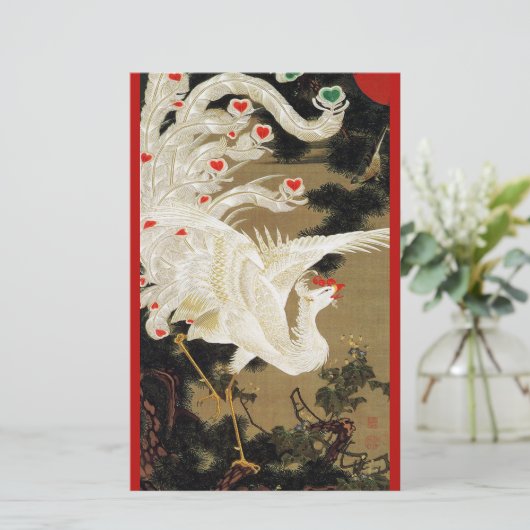 VLIEGTUIG PHOENIX, Veer, hart Valentijnsdag Briefpapier (Staand voorkant)