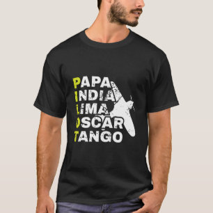 Vliegtuig Piloot Fonetisch Alfabet Papa India Lima T-shirt