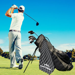 Vliegtuig Piloot Kapitein Modern Zwart en Wit Golfhanddoek