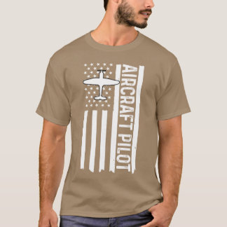 Vliegtuig Piloot Luchtvaart Amerikaanse Vlag Vlieg T-shirt