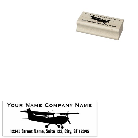Vliegtuig Piloot Ontwerp Silhouet Uw Tekst Rubberstempel (Gestempeld)