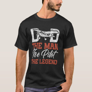 Vliegtuig Piloot Vader Vader Vintage Vader De Man T-shirt
