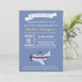 Vliegtuig Pilot Birthday Party Invitation for Kids Kaart (Staand voorkant)