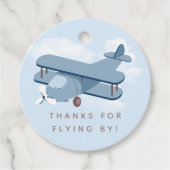 Vliegtuig Pilot Boy's Birthday Bedankjes Labels (Voorkant)