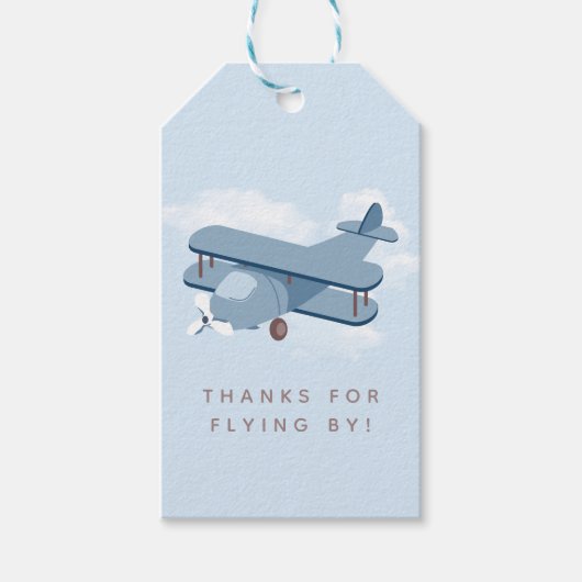 Vliegtuig Pilot Boy's Birthday Favor Cadeaulabel (Voorkant)
