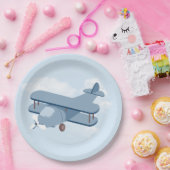 Vliegtuig Pilot Boy's Birthday Papieren Bordje (Feest)