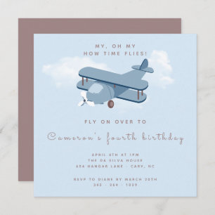 Vliegtuig Pilot Boy's Birthday Square