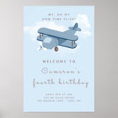 Vliegtuig Pilot Boy's Birthday Welcome Sign Poster (Voorkant)