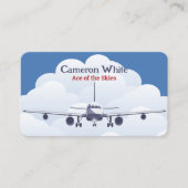 Vliegtuig Pilot Custom QR Visitekaartje (Voorkant)