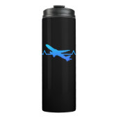 Vliegtuig Pilot Heartbeat Planespotkaartje Pap Thermosbeker (Voorkant)