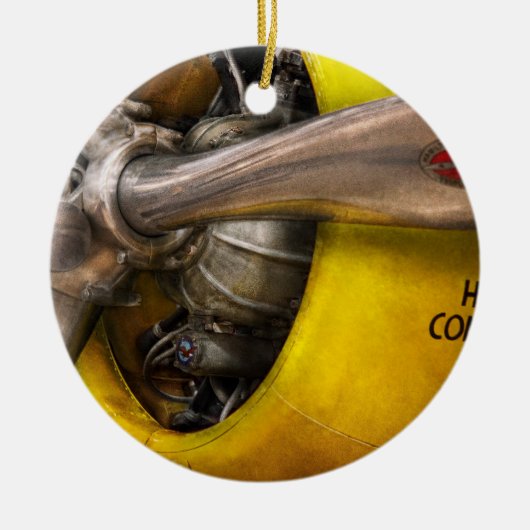 Vliegtuig - Pilot - Prop - Twin Wasp Keramisch Ornament (Voorkant)