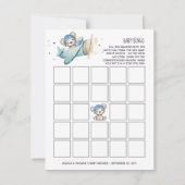 Vliegtuig Pilot Teddy Bear Baby Bingo Kaart (Voorkant)